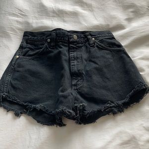 Black High Waisted Wrangler Shorts